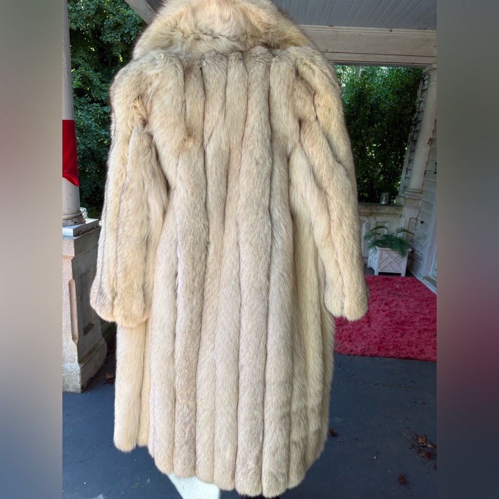 Soft Cream Authentic arctic fox fur coat.  No brand but seems like saga fox.